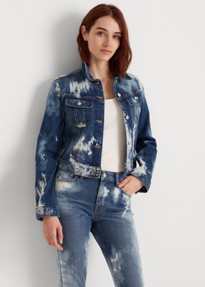 Women's Ralph Lauren Bleach-Dye Denim Jacket | 823675BNC